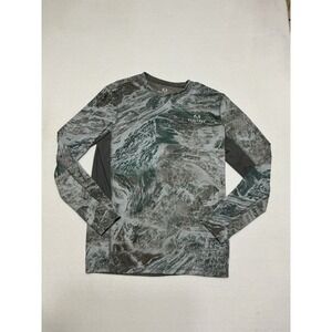 Realtree Fishing Mens Medium Long Sleeve Performance Camo Shirt Stretch Grey